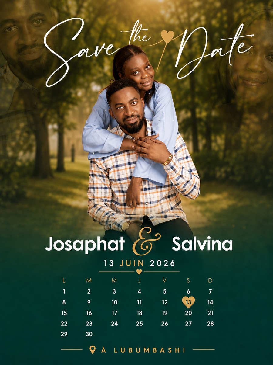 Affiche calendrier save the date Josaphat et Salvina